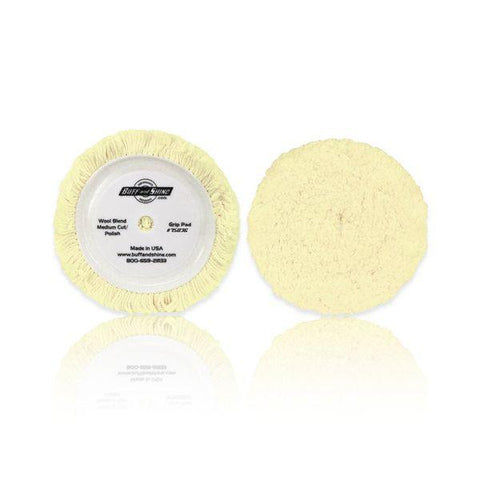 Buff and Shine Grip Back Cutting Wool Pad 7.5" X 1.5"