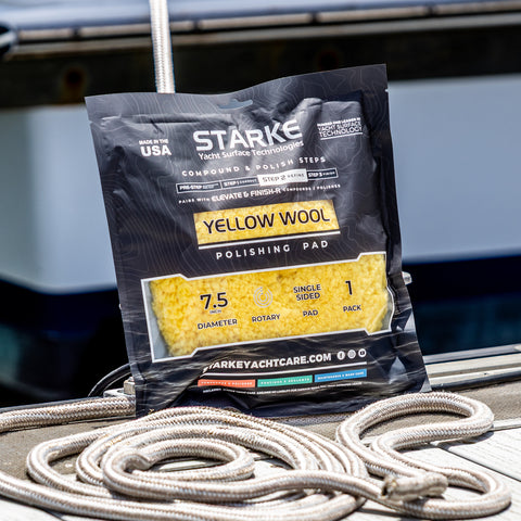 Starke Yacht Care Single Sided Step 2 Yellow Wool Polishing Pad